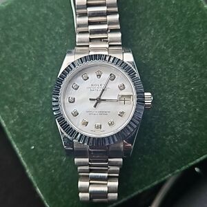 Stylish 31mm Oyster Perpetual Automatic Simulated diamond bezel